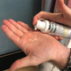 A volunteer using the NES/T gel in a clinical trial.